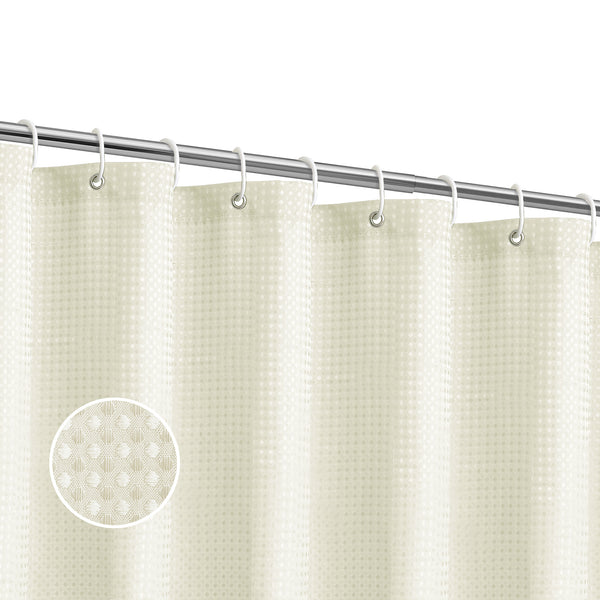 Loft97 BL7XX Waffle Weave Shower Curtain for Bathroom, 120 GSM Weighted Polyester Bath Curtain (71" W _ 71" H)