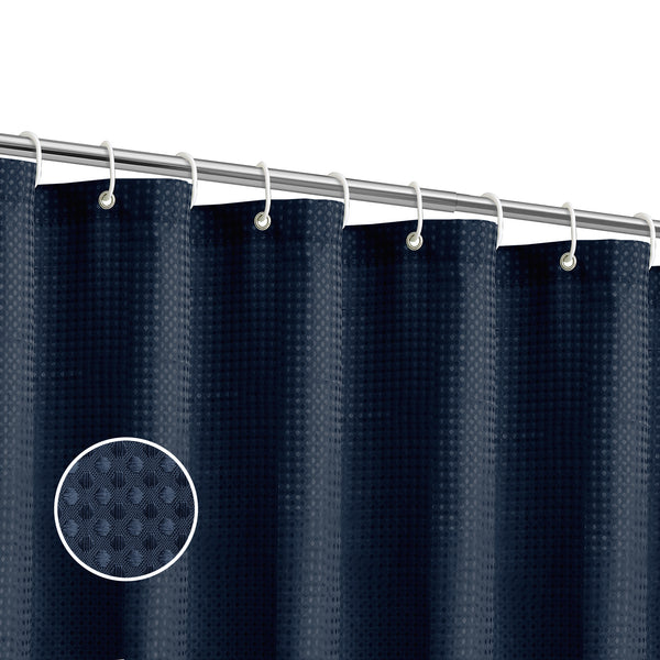 Loft97 BL7XX Waffle Weave Shower Curtain for Bathroom, 120 GSM Weighted Polyester Bath Curtain (71" W _ 71" H)