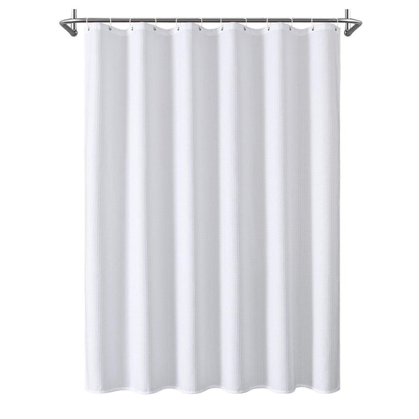Loft97 BL7XX Waffle Weave Shower Curtain for Bathroom, 120 GSM Weighted Polyester Bath Curtain (71" W _ 71" H)