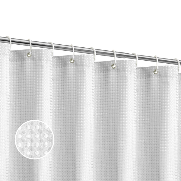 Loft97 BL7XX Waffle Weave Shower Curtain for Bathroom, 120 GSM Weighted Polyester Bath Curtain (71" W _ 71" H)
