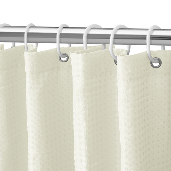 Loft97 BL8XX Waffle Weave Shower Curtain for Bathroom, 120 GSM Weighted Polyester Bath Curtain  (71" W _ 79" H)