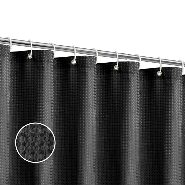 Loft97 BL8XX Waffle Weave Shower Curtain for Bathroom, 120 GSM Weighted Polyester Bath Curtain  (71" W _ 79" H)