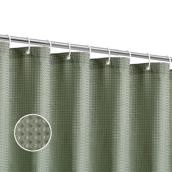 Loft97 BL8XX Waffle Weave Shower Curtain for Bathroom, 120 GSM Weighted Polyester Bath Curtain  (71" W _ 79" H)