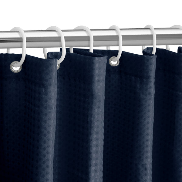 Loft97 BL8XX Waffle Weave Shower Curtain for Bathroom, 120 GSM Weighted Polyester Bath Curtain  (71" W _ 79" H)