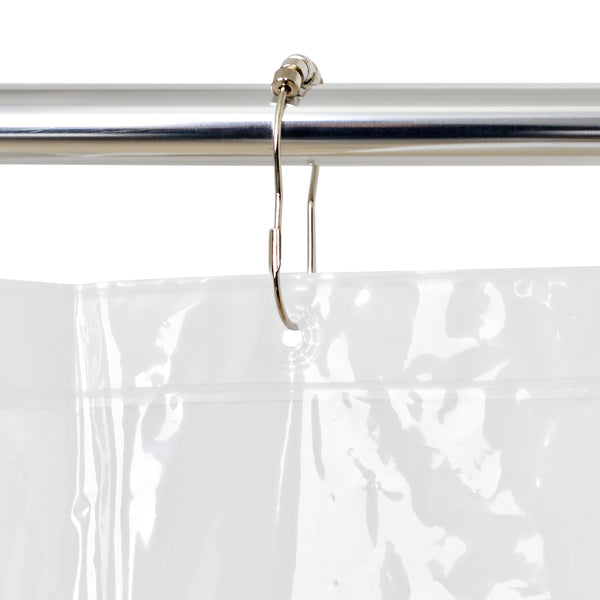 Loft97 BL9XX 3G 72x70inch Clear PEVA Shower Liner - Clear Shower Curtain Liner, PEVA Shower Curtains & Bathroom Curtain Liner, with Stainless Steel Double Shower Hooks