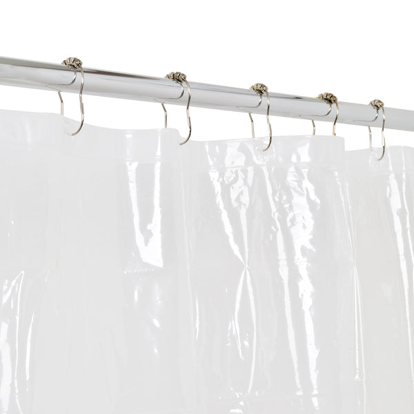 Loft97 BL9XX 3G 71x71inch Clear PEVA Shower Liner - Clear Shower Curtain Liner, PEVA Shower Curtains & Bathroom Curtain Liner, with Stainless Steel Double Shower Hooks