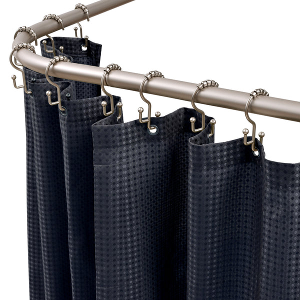 Loft97 LR1BN Rustproof Wall Mounted 68x28in L-Shaped Corner Shower Rod, Nickel