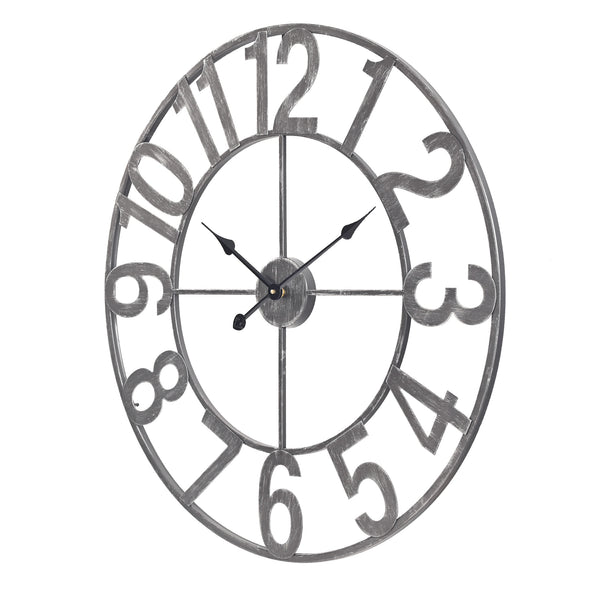Loft97 CL23WW/CL23BK/CL0023PAGY014 Manhattan Industrial Wall Clock - Large Wall Clock, Big Clocks For Living Room Decor Or Dining Room Decor, Decorative Wall Clocks, Iron Wall Decor, Metal Wall Clock, Analog, 30"