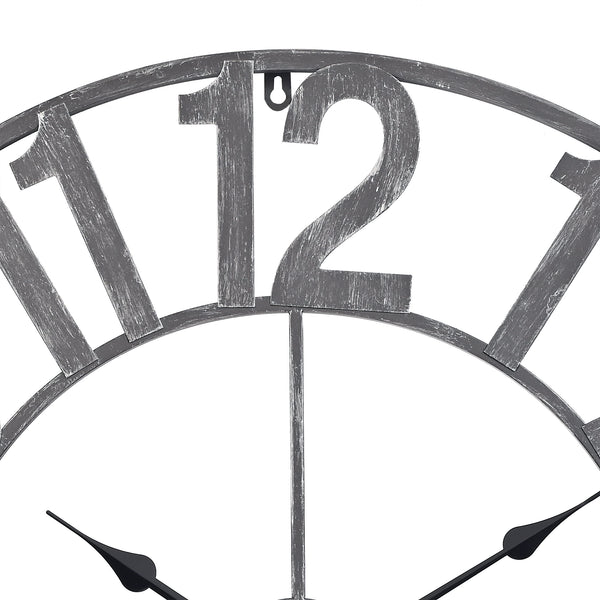 Loft97 CL23WW/CL23BK/CL0023PAGY014 Manhattan Industrial Wall Clock - Large Wall Clock, Big Clocks For Living Room Decor Or Dining Room Decor, Decorative Wall Clocks, Iron Wall Decor, Metal Wall Clock, Analog, 30"