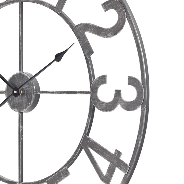 Loft97 CL23WW/CL23BK/CL0023PAGY014 Manhattan Industrial Wall Clock - Large Wall Clock, Big Clocks For Living Room Decor Or Dining Room Decor, Decorative Wall Clocks, Iron Wall Decor, Metal Wall Clock, Analog, 30"