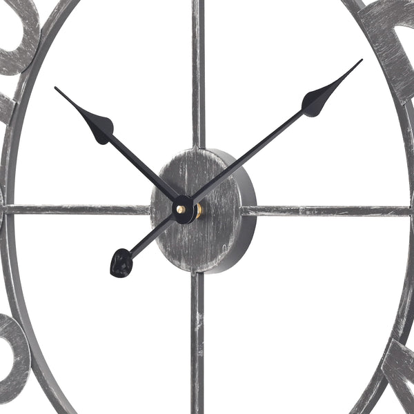 Loft97 CL23WW/CL23BK/CL0023PAGY014 Manhattan Industrial Wall Clock - Large Wall Clock, Big Clocks For Living Room Decor Or Dining Room Decor, Decorative Wall Clocks, Iron Wall Decor, Metal Wall Clock, Analog, 30"