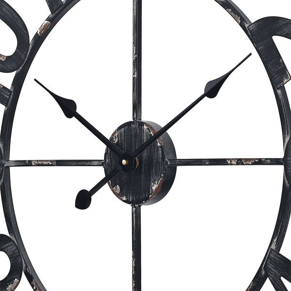 Loft97 CL23WW/CL23BK/CL0023PAGY014 Manhattan Industrial Wall Clock - Large Wall Clock, Big Clocks For Living Room Decor Or Dining Room Decor, Decorative Wall Clocks, Iron Wall Decor, Metal Wall Clock, Analog, 30"