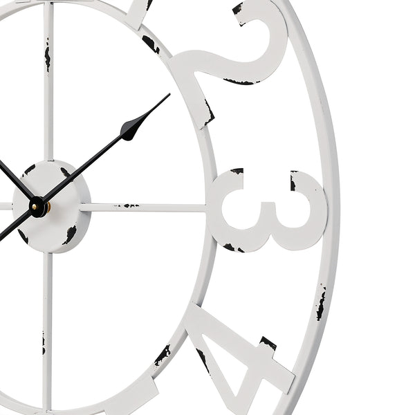 Loft97 CL23WW/CL23BK/CL0023PAGY014 Manhattan Industrial Wall Clock - Large Wall Clock, Big Clocks For Living Room Decor Or Dining Room Decor, Decorative Wall Clocks, Iron Wall Decor, Metal Wall Clock, Analog, 30"