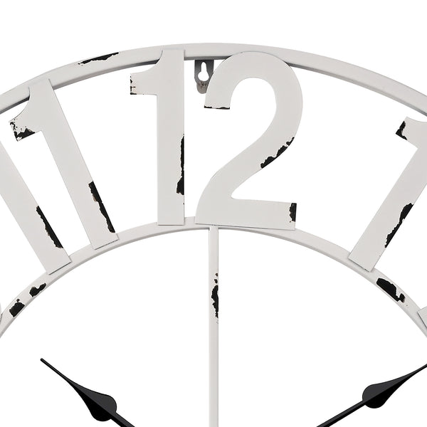 Loft97 CL23WW/CL23BK/CL0023PAGY014 Manhattan Industrial Wall Clock - Large Wall Clock, Big Clocks For Living Room Decor Or Dining Room Decor, Decorative Wall Clocks, Iron Wall Decor, Metal Wall Clock, Analog, 30"