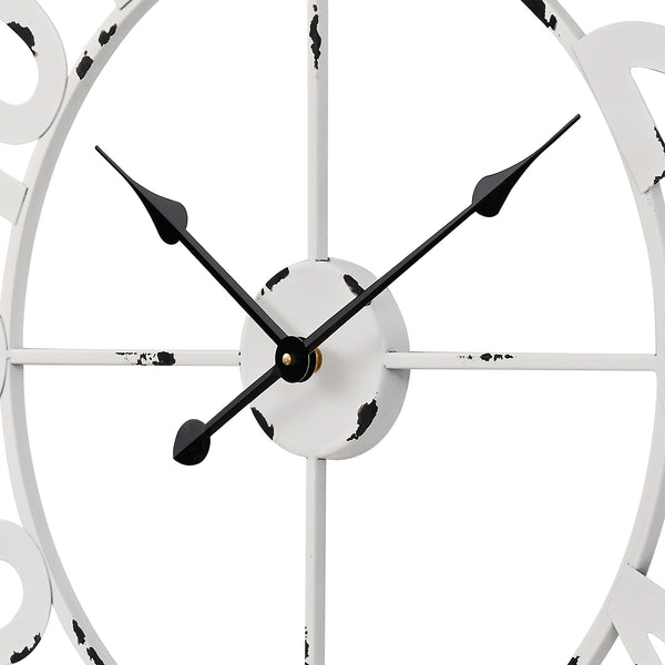 Loft97 CL23WW/CL23BK/CL0023PAGY014 Manhattan Industrial Wall Clock - Large Wall Clock, Big Clocks For Living Room Decor Or Dining Room Decor, Decorative Wall Clocks, Iron Wall Decor, Metal Wall Clock, Analog, 30"