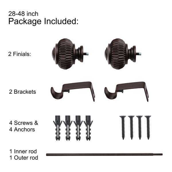 Loft97 D11XX Wall Mounted 3/4 Inch Curtain Rod - Curtain Rods For Windows, Adjustable Drapery Rods, Curtain Rods, Bedroom & Living Room Decorative Curtain Rods, Tapestry Poles