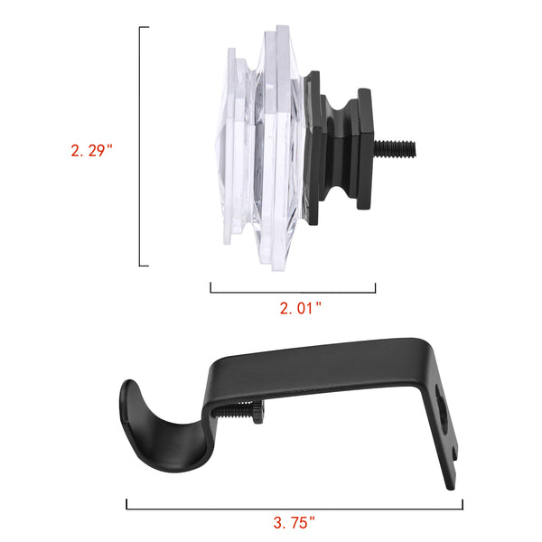 LOFT97 D132/4/8XX Wall Mounted 3/4 Inch Curtain Rod - Curtain Rods Adjustable Drapery Rods, Bedroom & Living Room Decorative Curtain Rods, Tapestry Poles