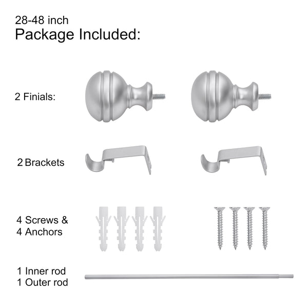 LOFT97 D142/4/8XX Wall Mounted 5/8 Inch Curtain Rod - Curtain Rods Adjustable Drapery Rods, Bedroom & Living Room Decorative Curtain Rods, Tapestry Poles