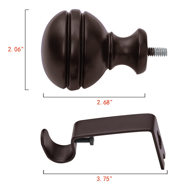 LOFT97 D142/4/8XX Wall Mounted 5/8 Inch Curtain Rod - Curtain Rods Adjustable Drapery Rods, Bedroom & Living Room Decorative Curtain Rods, Tapestry Poles