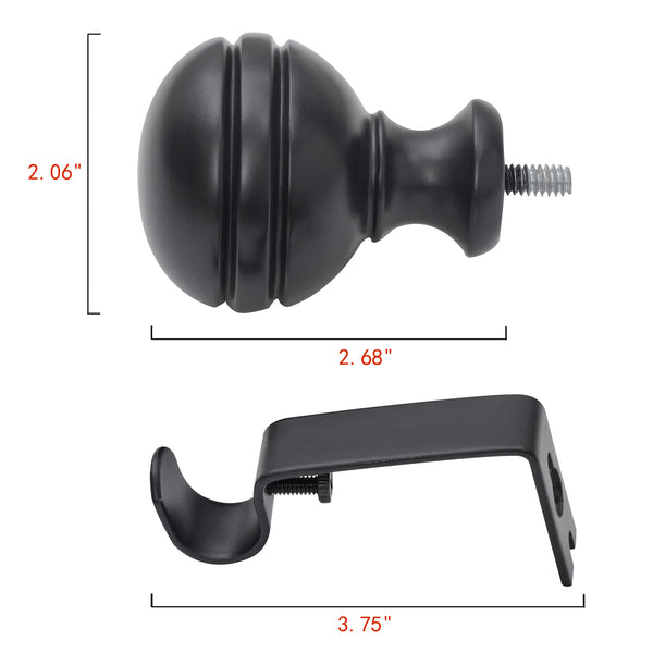 LOFT97 D142/4/8XX Wall Mounted 5/8 Inch Curtain Rod - Curtain Rods Adjustable Drapery Rods, Bedroom & Living Room Decorative Curtain Rods, Tapestry Poles