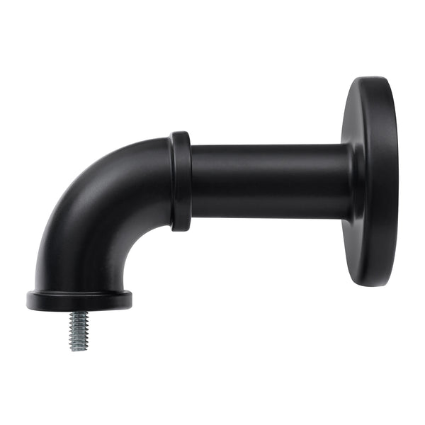 Loft97 D192/4/8XX Wall Mounted 1 inch Industrial Curtain Rods for Windows, Blackout Curtain Rod, Wrap Around Heavy Duty Curtain Rods, Indoor and Outdoor, Rustic Style, Matte Black