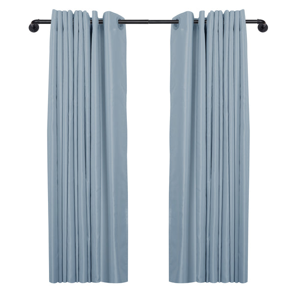 Loft97 D192/4/8XX Wall Mounted 1 inch Industrial Curtain Rods for Windows, Blackout Curtain Rod, Wrap Around Heavy Duty Curtain Rods, Indoor and Outdoor, Rustic Style, Matte Black