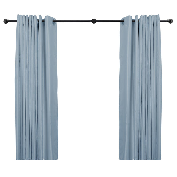 Loft97 D192/4/8XX Wall Mounted 1 inch Industrial Curtain Rods for Windows, Blackout Curtain Rod, Wrap Around Heavy Duty Curtain Rods, Indoor and Outdoor, Rustic Style, Matte Black