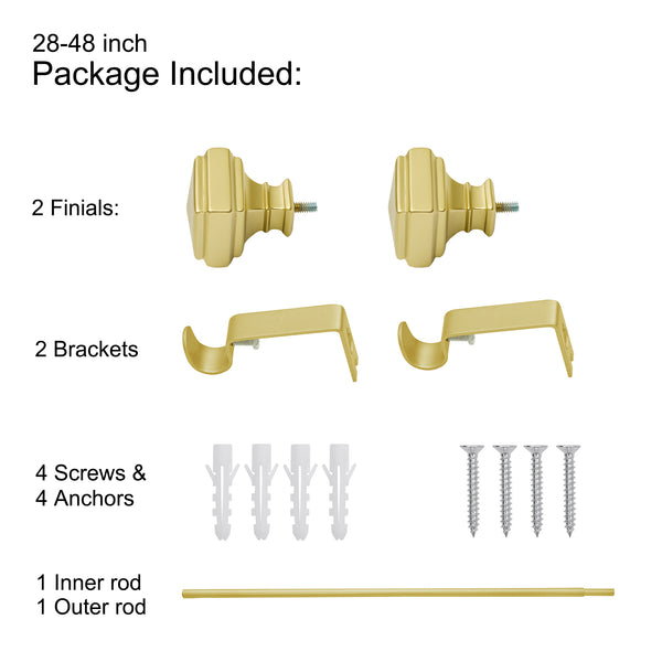 Loft97 D22XX Wall Mounted 5/8 Inch Curtain Rod - Curtain Rods For Windows, Adjustable Drapery Rods, Curtain Rods, Bedroom & Living Room Decorative Curtain Rods, Tapestry Poles