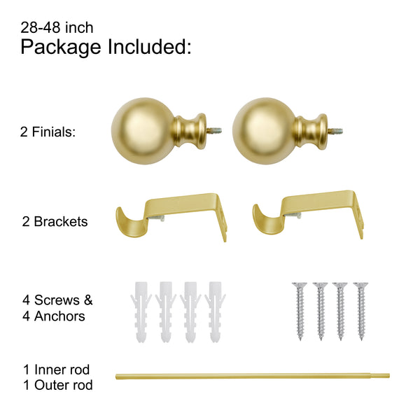 Loft97 D32XX Wall Mounted 3/4 Inch Curtain Rod - Curtain Rods For Windows, Adjustable Drapery Rods, Curtain Rods, Bedroom & Living Room Decorative Curtain Rods, Tapestry Poles