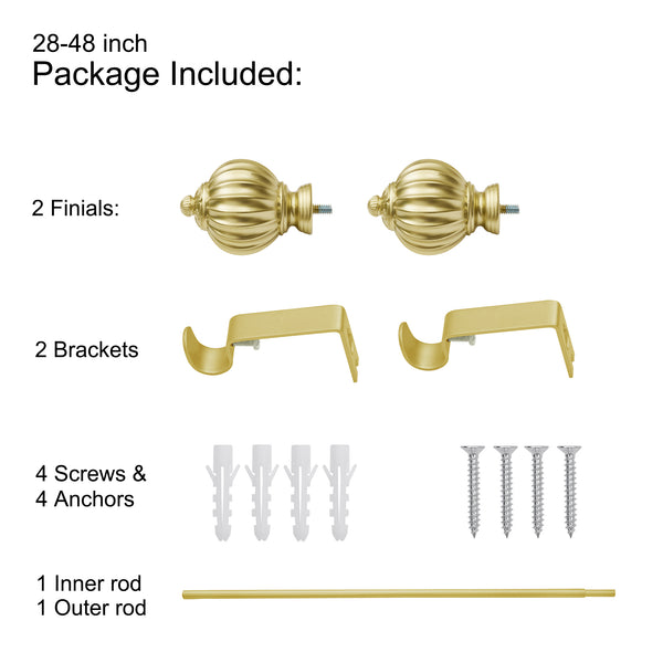 Loft97 D42XX Wall Mounted 3/4 Inch Curtain Rod - Curtain Rods For Windows, Adjustable Drapery Rods, Curtain Rods, Bedroom & Living Room Decorative Curtain Rods, Tapestry Poles