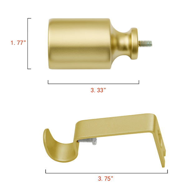 Loft97 D78Z/D78GD Wall Mounted 3/4 Inch Curtain Rod - Curtain Rods For Windows 86 to 120 Inch, Adjustable Drapery Rods, Curtain Rods, Bedroom & Living Room Decorative Curtain Rods, Tapestry Poles, Black & Gold