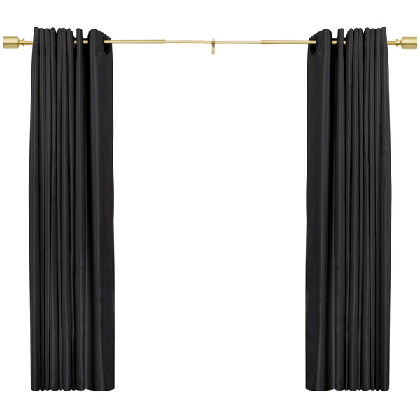 Loft97 D78Z/D78GD Curtain Rod with Decorative Cap Finial, 86-120", Black & Gold