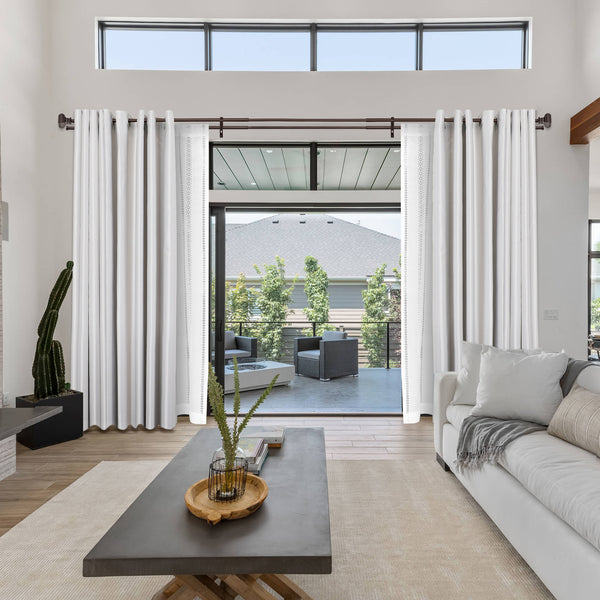 LOFT97 DD162/4/8RB Wall Mounted Window Treatment Telescoping Double Curtain Rod Set with Classic Cap, 5/8-Inch Diameter, Oil Rubbed Bronze