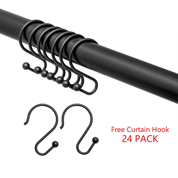 Loft97 DLR1XX Rustproof Wall Mounted Aluminum Double L Shaped Shower Curtain Rod 72" L x 31.7" W,  with 24 Shower Liner Hooks for interior rod included  & Ceiling Support , Wall Mounted