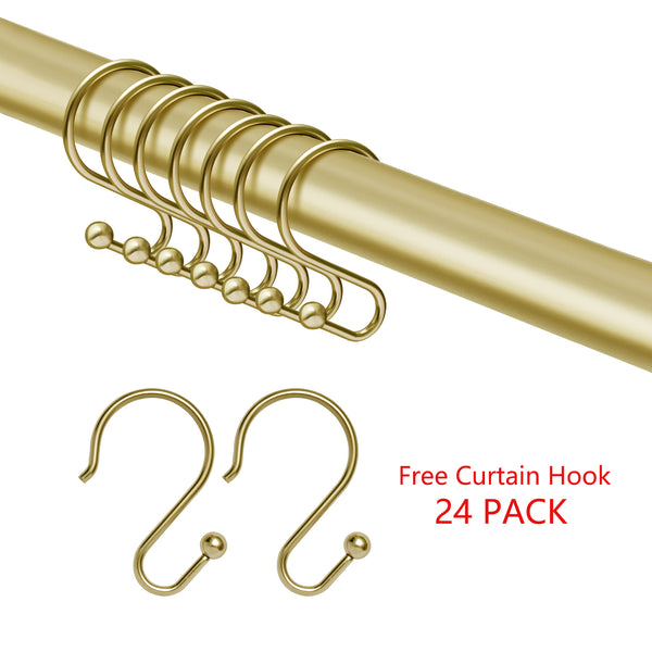 Loft97 DLR1XX Rustproof Wall Mounted Aluminum Double L Shaped Shower Curtain Rod 72" L x 31.7" W,  with 24 Shower Liner Hooks for interior rod included  & Ceiling Support , Wall Mounted