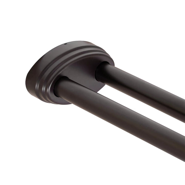 Loft97 DLR1XX Rustproof Wall Mounted Aluminum Double L Shaped Shower Curtain Rod 72" L x 31.7" W,  with 24 Shower Liner Hooks for interior rod included  & Ceiling Support , Wall Mounted