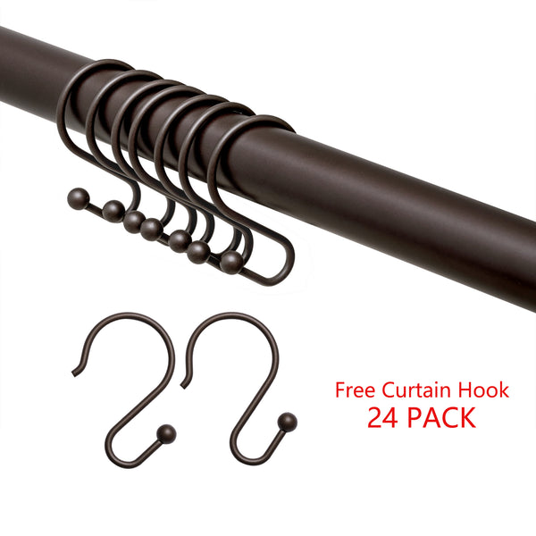 Loft97 DLR1XX Rustproof Wall Mounted Aluminum Double L Shaped Shower Curtain Rod 72" L x 31.7" W,  with 24 Shower Liner Hooks for interior rod included  & Ceiling Support , Wall Mounted