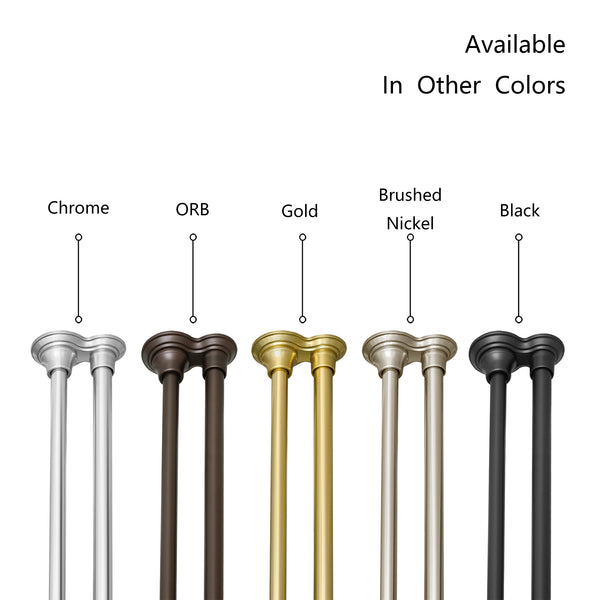 Loft97 DS1XX Adjustable 72-Inch Double Shower Curtain Tension Rods - Rust-Proof Aluminum with  Rubber End Cap, Easy Installation - Extendable, Ideal for Bathroom, Retractable, Wall-to-Wall - No Drilling