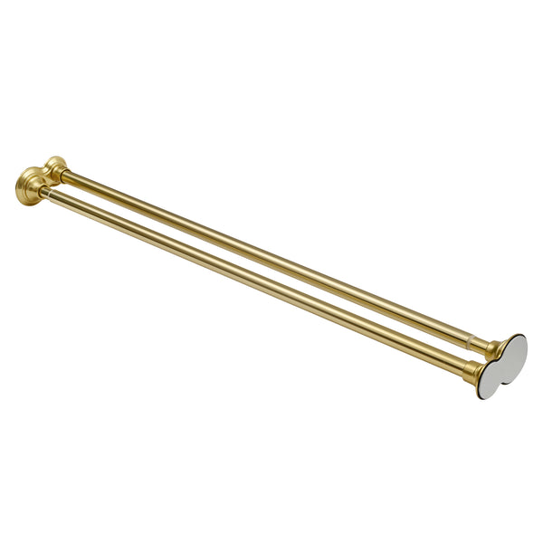 Loft97 DS1XX Adjustable 72-Inch Double Shower Curtain Tension Rods - Rust-Proof Aluminum with  Rubber End Cap, Easy Installation - Extendable, Ideal for Bathroom, Retractable, Wall-to-Wall - No Drilling