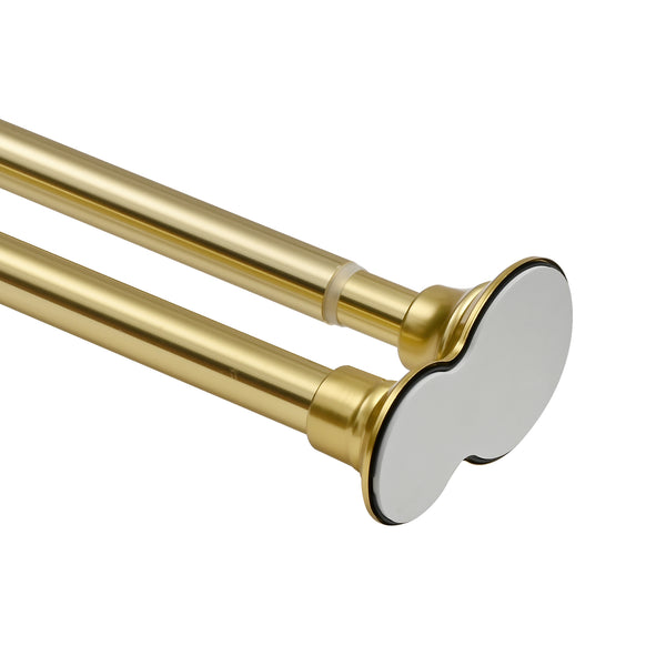 Loft97 DS1XX Adjustable 72-Inch Double Shower Curtain Tension Rods - Rust-Proof Aluminum with  Rubber End Cap, Easy Installation - Extendable, Ideal for Bathroom, Retractable, Wall-to-Wall - No Drilling