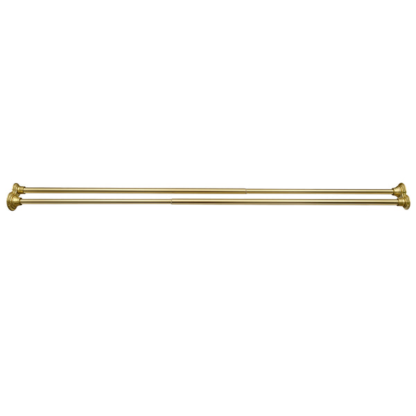 Loft97 DS9XX Adjustable 72-Inch Double Shower Curtain Tension Rods - Rust-Proof Aluminum with  Rubber End Cap, Easy Installation - Extendable, Ideal for Bathroom, Retractable, Wall-to-Wall - No Drilling, Includes shower rings and shower liner