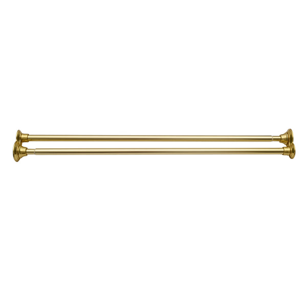 Loft97 DS9XX Adjustable 72-Inch Double Shower Curtain Tension Rods - Rust-Proof Aluminum with  Rubber End Cap, Easy Installation - Extendable, Ideal for Bathroom, Retractable, Wall-to-Wall - No Drilling, Includes shower rings and shower liner