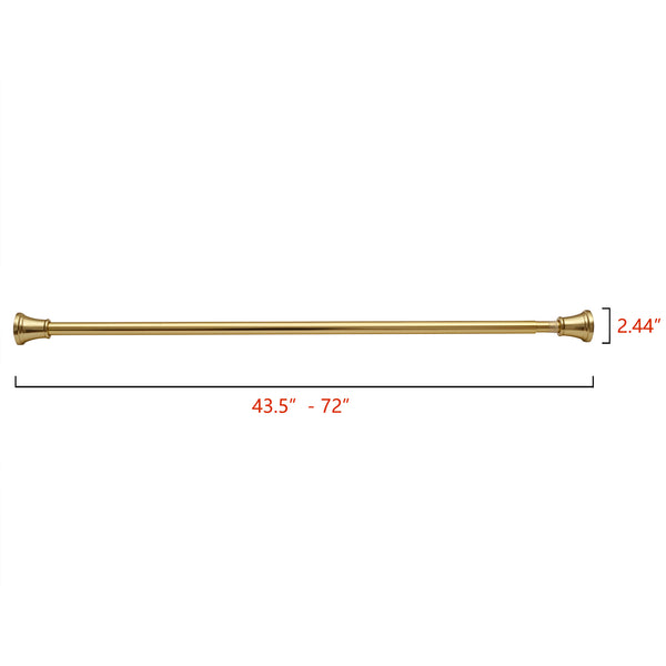 Loft97 F72BK/BN/GD Adjustable 72-Inch Shower Curtain Tension Rod - Rust-Proof Aluminum with Rubber End Cap, No Drill Installation - Extendable, Ideal for Bathroom, Retractable, Wall-to-Wall - Easy to Hang