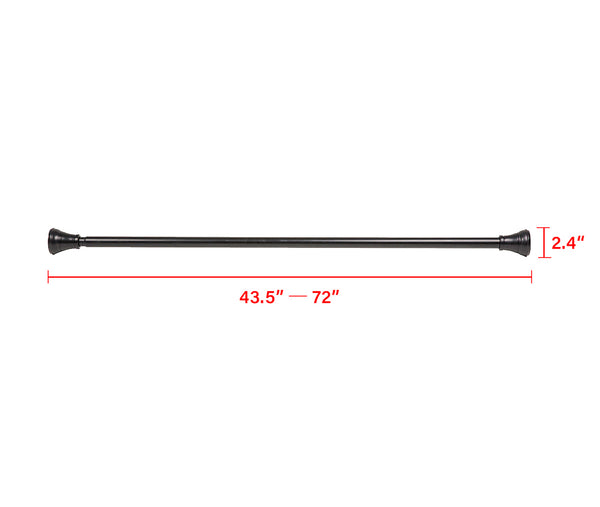 Loft97 FH72XX Adjustable 72-Inch Shower Curtain Tension Rod - Rust-Proof Aluminum with Rubber End Cap, No Drill Installation - Extendable, Ideal for Bathroom, Retractable, Wall-to-Wall - Easy to Hang, Included PEVA Shower liner and shower hooks