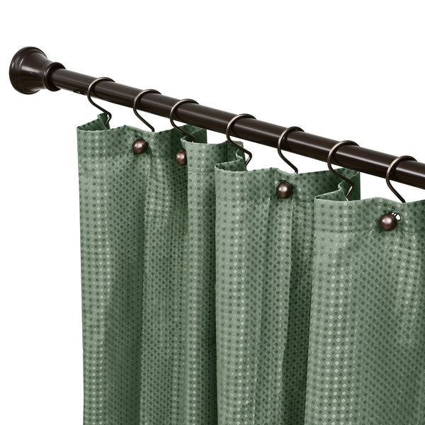 Loft97 FH72XX Adjustable 72-Inch Shower Curtain Tension Rod - Rust-Proof Aluminum with Rubber End Cap, No Drill Installation - Extendable, Ideal for Bathroom, Retractable, Wall-to-Wall - Easy to Hang, Included PEVA Shower liner and shower hooks