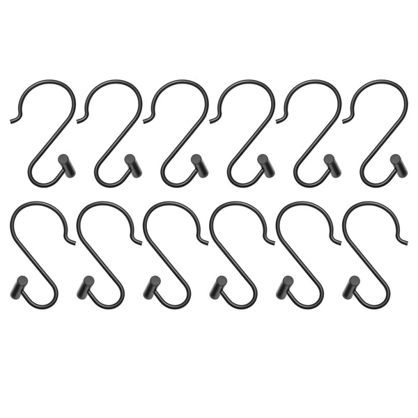 Loft97 HK25XX Shower Rings Hooks, Shower Curtain Rings Hooks for Bathroom, Rust Resistant Shower Curtain Hooks Rings, Set of 12, Chrome/Oil Rubbed Bronze/Brushed Nickel/Matte Black/Gold
