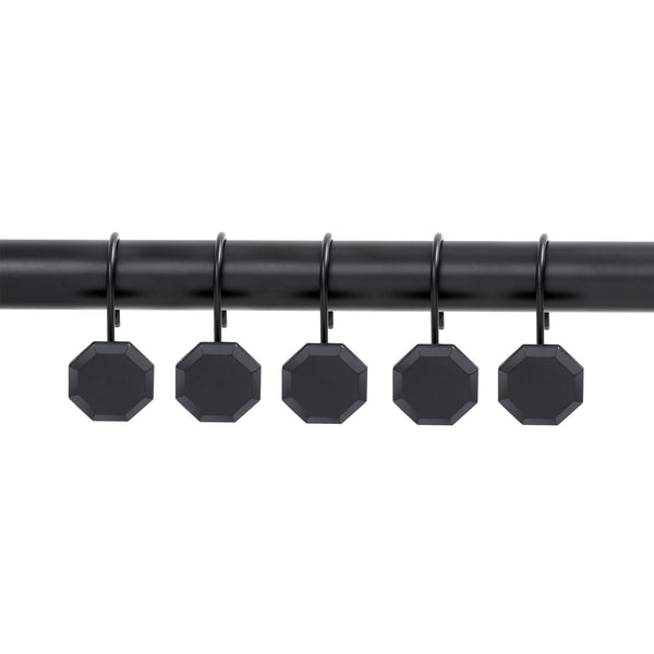 Loft97 HK27XX Shower Rings, Shower Curtain Rings for Bathroom,  Rustproof Zinc Shower Curtain Hooks Rings, Set of 12, Chrome/Oil Rubbed Bronze/Brushed Nickel/Matte Black/Gold