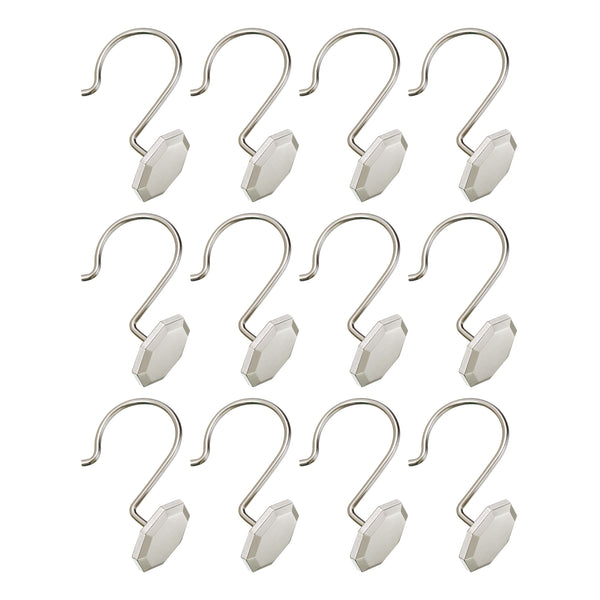 Loft97 HK27XX Shower Rings, Shower Curtain Rings for Bathroom,  Rustproof Zinc Shower Curtain Hooks Rings, Set of 12, Chrome/Oil Rubbed Bronze/Brushed Nickel/Matte Black/Gold