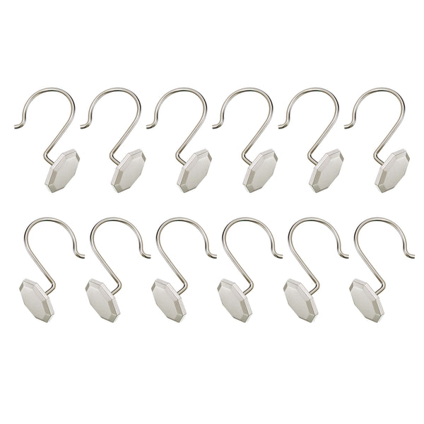 Loft97 HK27XX Shower Rings, Shower Curtain Rings for Bathroom,  Rustproof Zinc Shower Curtain Hooks Rings, Set of 12, Chrome/Oil Rubbed Bronze/Brushed Nickel/Matte Black/Gold
