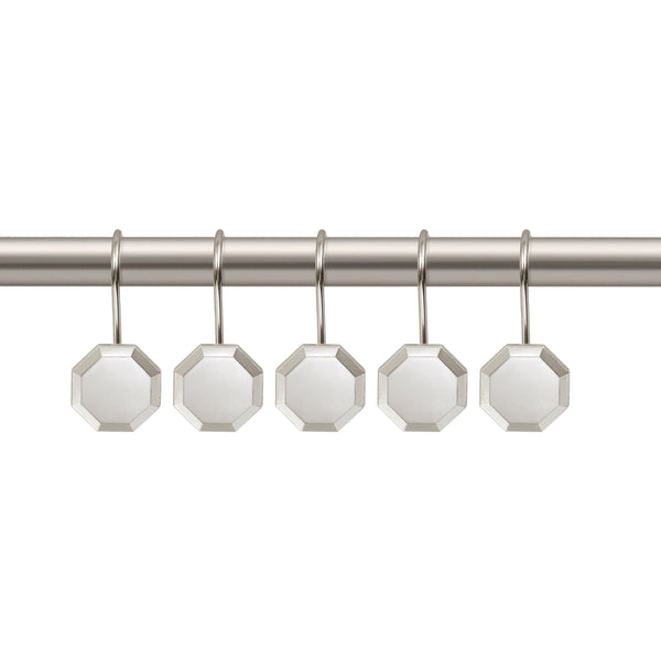 Loft97 HK27XX Shower Rings, Shower Curtain Rings for Bathroom,  Rustproof Zinc Shower Curtain Hooks Rings, Set of 12, Chrome/Oil Rubbed Bronze/Brushed Nickel/Matte Black/Gold